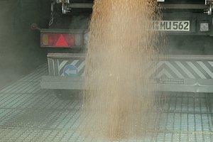 Lkw-Entladung-Getreide